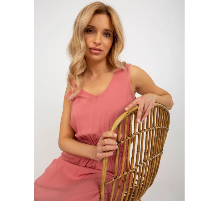 Šaty D73761R30391A tmavě růžové