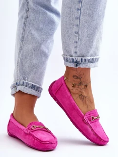 Dámské klasické semišové mokasíny růžové Corinell