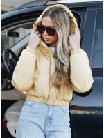 Dámská krátká zimní bunda s kapucí žlutá FashionStreet TY5360