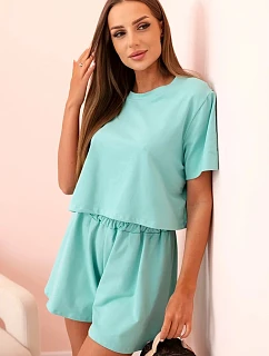 Dámský bavlněný komplet se širokými šortkami model 22079373 - K-Fashion