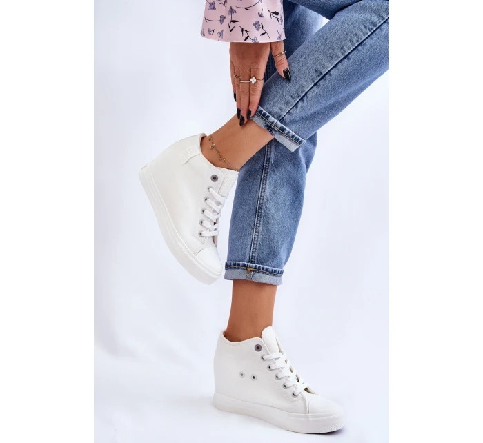 Vysoké tenisky na klínu Big Star Bílé model 21608832 - Big Star Shoes Vysoké tenisky na klínu Big Star Bílé model 21608832 - Big Star Shoes