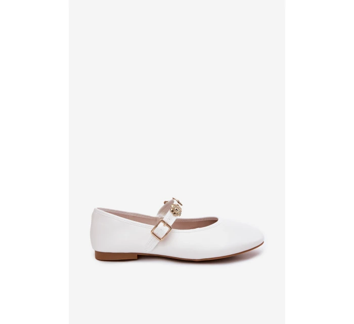 Dámské Baletky S Páskem A Zlatými Bílé model 21699403 - Boto