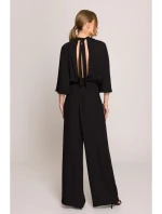 Kombinéza s širokými rukávy a zády černá model 20966199 - STYLOVE
