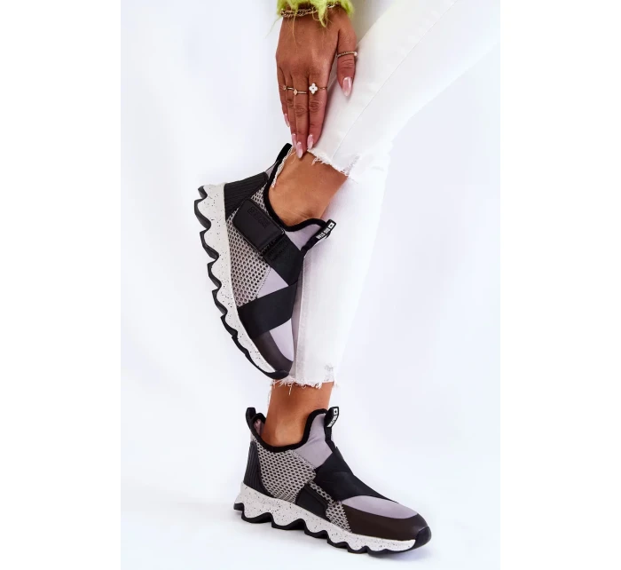 Dámské tenisky Big Star KK274546 Šedo-Černé Dámské tenisky Big Star KK274546 Šedo-Černé