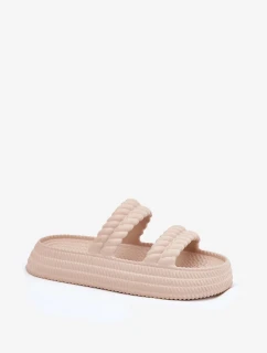 Dámské lehké pěnové pantofle na platformě S.Barski – béžové