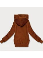 Vypasovaná dámská mikina v karamelové barvě s asymetrickým zipem model 21301348 - LHD