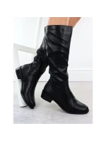 Dámské černé kožené boty Jezzi ASA198-19