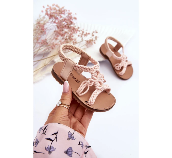 Dětské pletené nazouvací sandály Růžove Tracy Dětské pletené nazouvací sandály Růžove Tracy