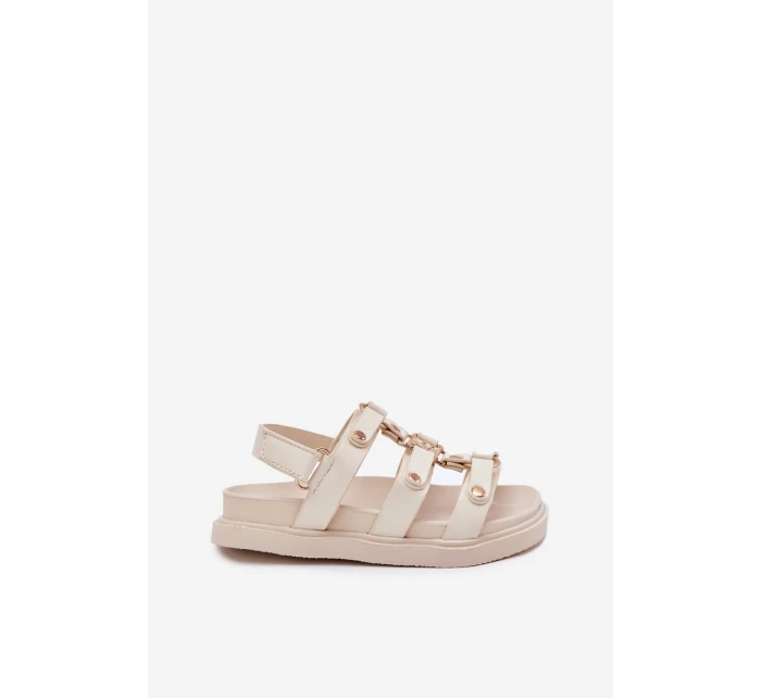 Dětské Sandály Se Zlatým Detalem Béžové Lunessa Dětské Sandály Se Zlatým Detalem Béžové Lunessa