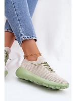 Materiálové Dámské Sportovní Boty Béžové Helinae Materiálové Dámské Sportovní Boty Béžové Helinae