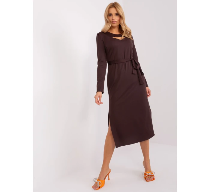LK SK 509447 šaty.75P tmavě hnědá LK SK 509447 šaty.75P tmavě hnědá