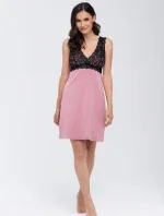 Růžová košilka Larisa (s vyztuženými košíčky) - Babella