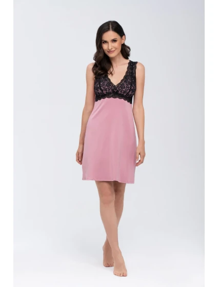 Růžová košilka Larisa (s vyztuženými košíčky) - Babella