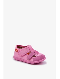 Dětské papuče na suchý zip – růžové Reathiana