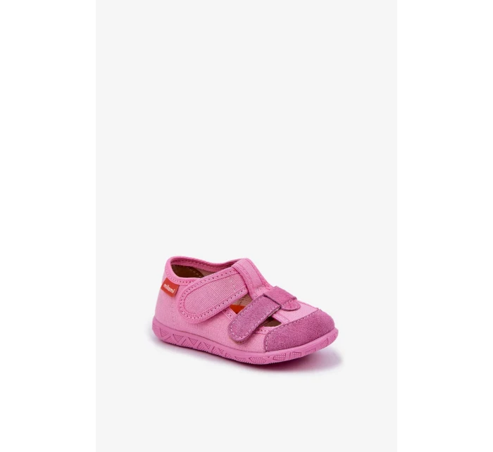 Dětské papuče na suchý zip – růžové Reathiana Dětské papuče na suchý zip – růžové Reathiana