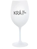 KRÁSNÁ KRÁLOVNA KRÁSY - bílá sklenice na víno 350 ml