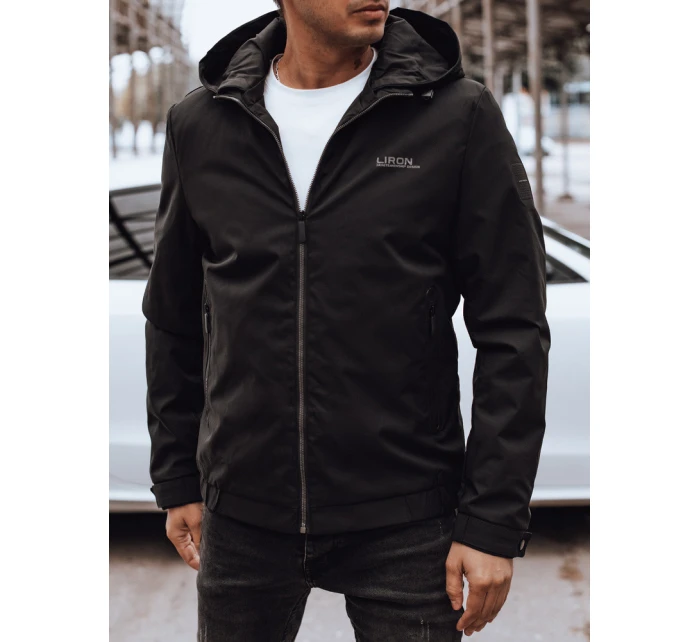 Pánská přechodná bunda s kapucí černá FashionStreet TX4915