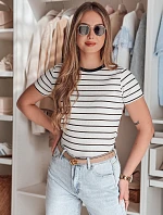 Dámské základní pruhované tričko LINESS white FashionStreet RY2818