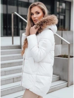 Dámská prošívaná zimní bunda s kapucí světle béžová FashionStreet TY5507