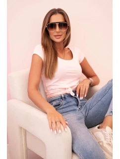 Dámská klasická bavlněná blůza s krátkým rukávem modrá