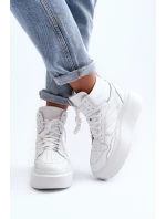 Zazoo 3392/X Dámské Kožené Sportovní Boty Na Platformě Bílé