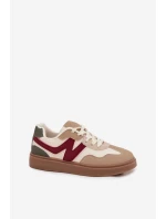 Dámské nízké ekologické kožené tenisky Bežowe Givelle Dámské nízké ekologické kožené tenisky Bežowe Givelle