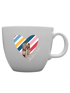 Personalizovaný MEGA XXL keramický hrnek 1 000 ml s výřezem fotky na podkladu