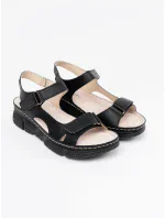 Stylové dámské sandály černé bez podpatku Stylové dámské sandály černé bez podpatku