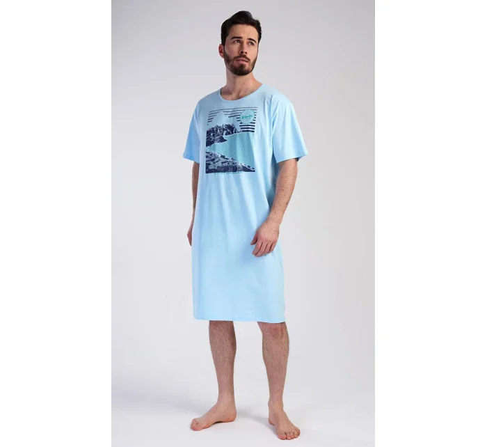 Pánská noční košile s krátkým rukávem model 19903025 - Vienetta MAN Pánská noční košile s krátkým rukávem model 19903025 - Vienetta MAN
