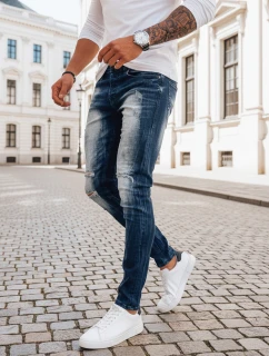 Pánské tmavě modré džínové kalhoty FashionStreet UX3993