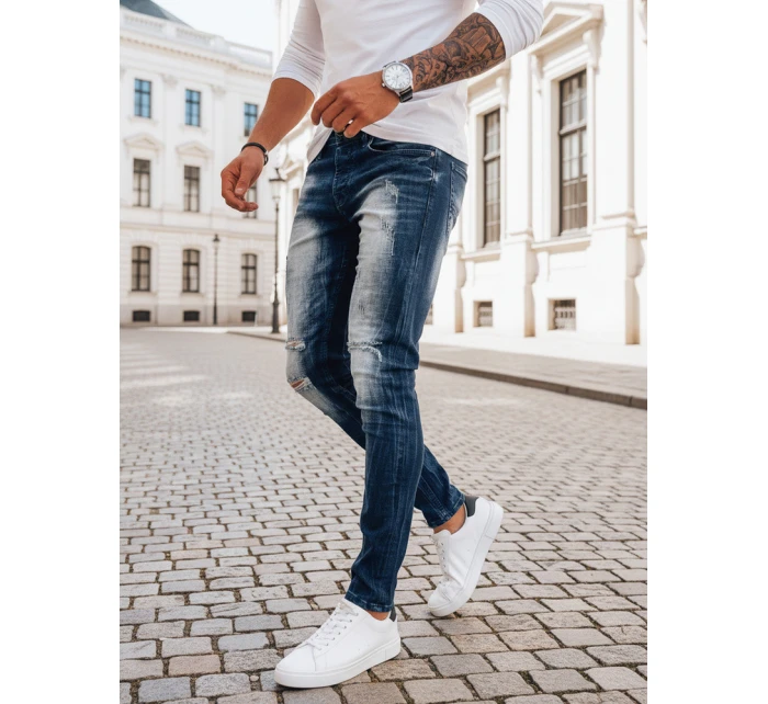Pánské tmavě modré džínové kalhoty FashionStreet UX3993