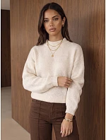 Sweter damski klasyczny z dekoltem  model 22394723 - FashionStreet