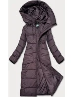 Hnědá dlouhá dámská prošívaná zimní bunda Libland (7767)