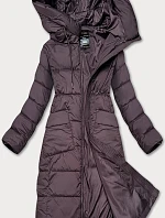 Dámská prošívaná dlouhá zimní bunda Libland hnědá (7767)