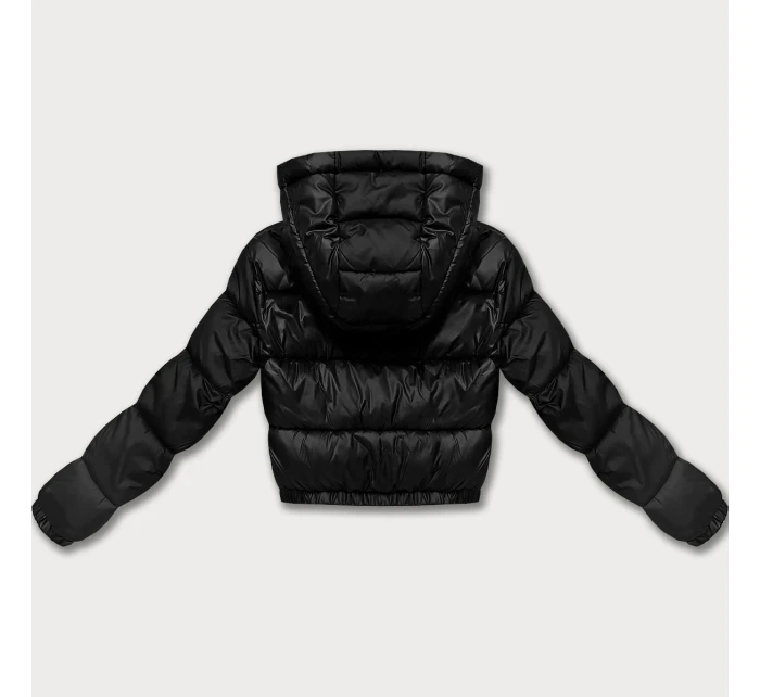 Černá oboustranná dámská krátká bunda s panteřím vzorem Minority (M6-6001-1)