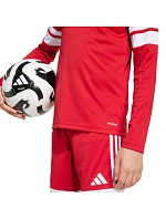 Adidas Squadra 25 dětské červenobílé tričko s dlouhým rukávem JJ0041