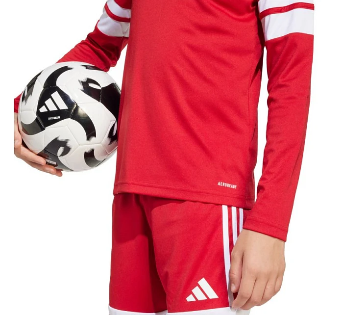 Adidas Squadra 25 dětské červenobílé tričko s dlouhým rukávem JJ0041