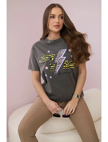 Haleka z rubaé bavly Rock  hědý model 19659080 - K-Fashion