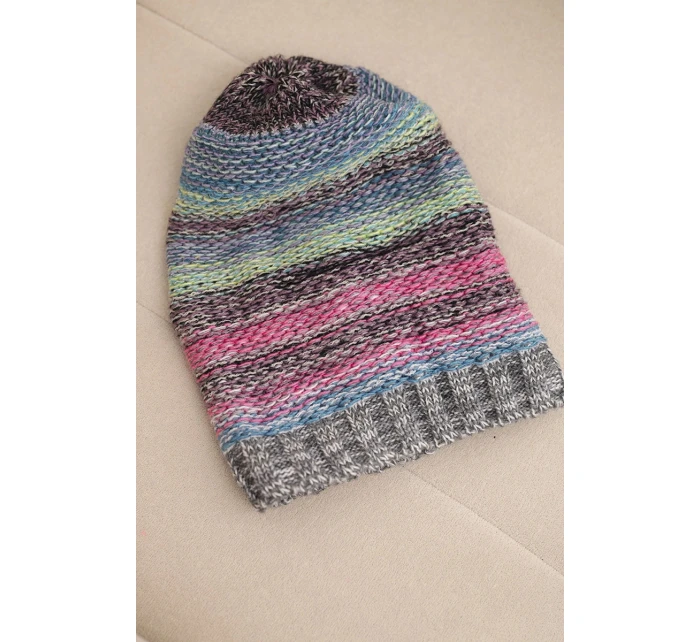 Čepice s fleecem Krystyna K207 fialový+růžový