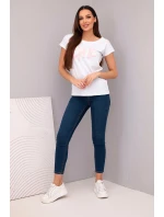 Dámská bavlněná halenka s potiskem model 22011720 bílá - K-Fashion