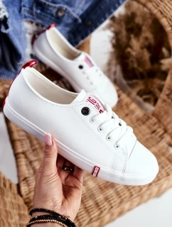 Dámské Kožené Tenisky Big Star GG274005 Bílé-červené