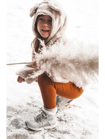 Dětské zateplené kozačky na zip Big Star KK374178 Stříbro