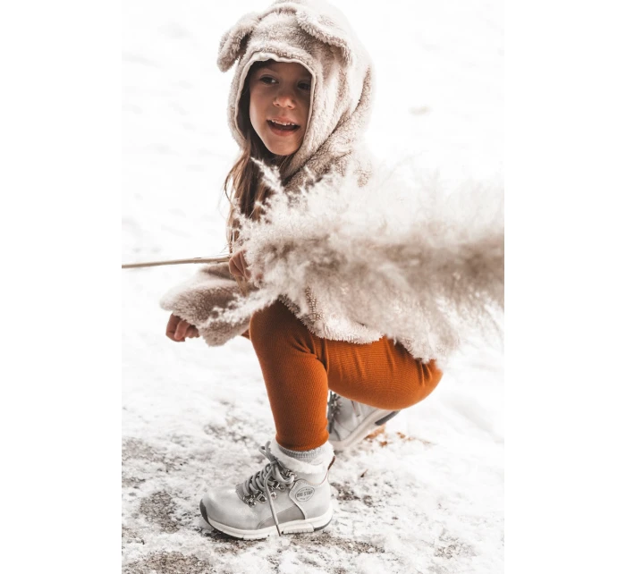 Dětské zateplené kozačky na zip Big Star KK374178 Stříbro