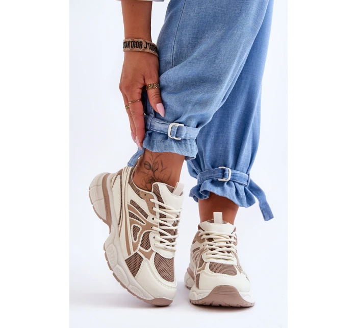 Dámské sportovní šněrovací boty Béžove Emare