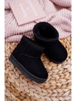 Dětské Teplé Sněhule Semišové černé Gooby Dětské Teplé Sněhule Semišové černé Gooby