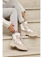 Kotníkové boty s beránkovým kožíškem béžové Merilana Kotníkové boty s beránkovým kožíškem béžové Merilana