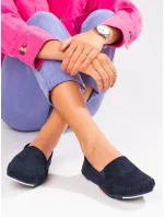 Zajímavé dámské mokasíny Granatowy bez podpatku Zajímavé dámské mokasíny Granatowy bez podpatku