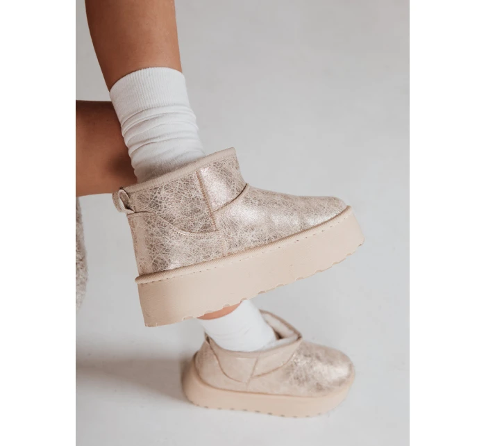 Dámské semišové béžové sněhule FashionStreet ZY1293