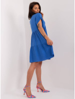 Světle modré rozšířené bavlněné šaty (6873)