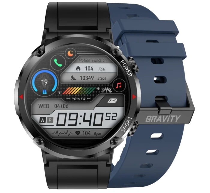 Chytré hodinky Gravity GT21-5 + námořnicky modrý silikonový řemínek Chytré hodinky Gravity GT21-5 + námořnicky modrý silikonový řemínek